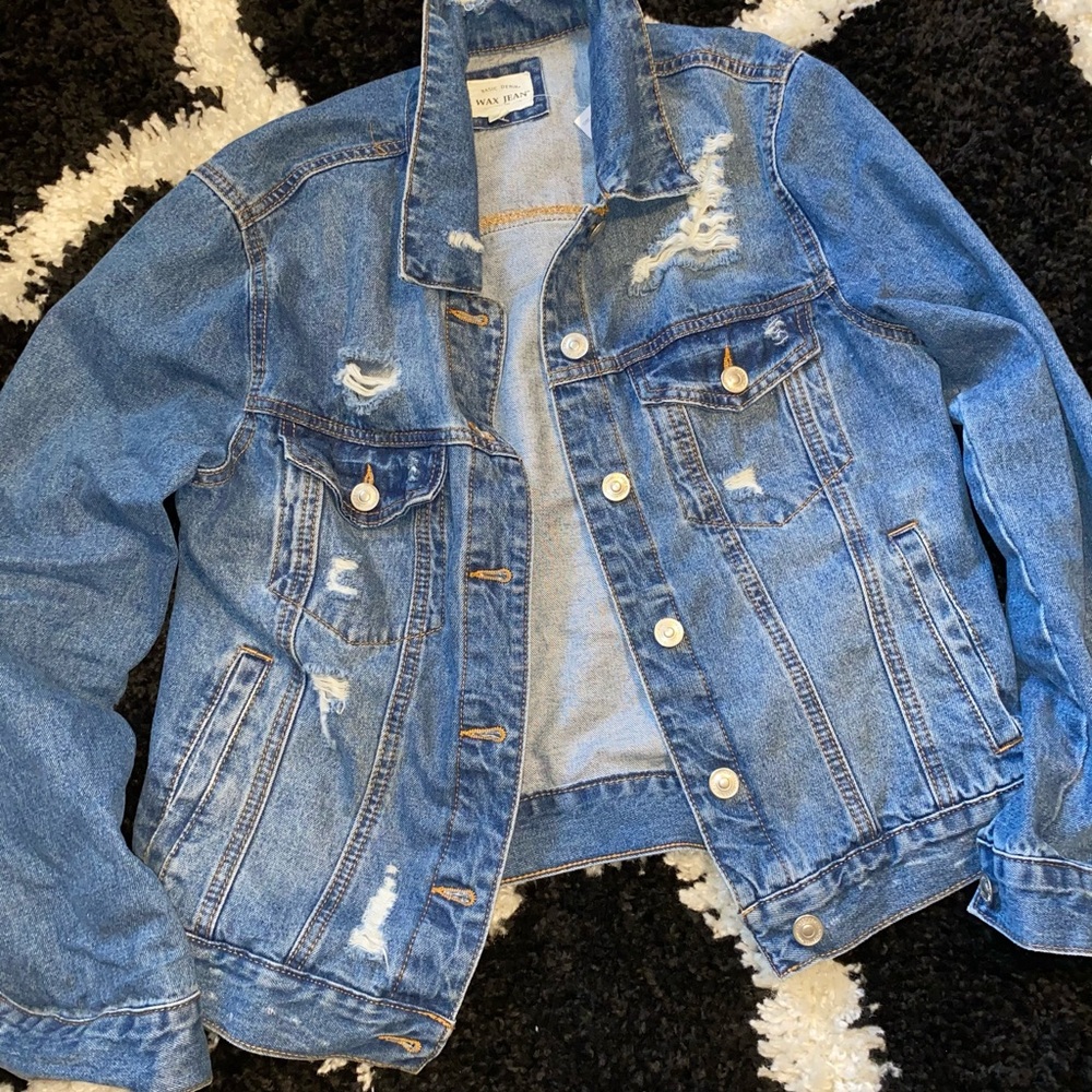 Brand new with tags distressed denim jacket
